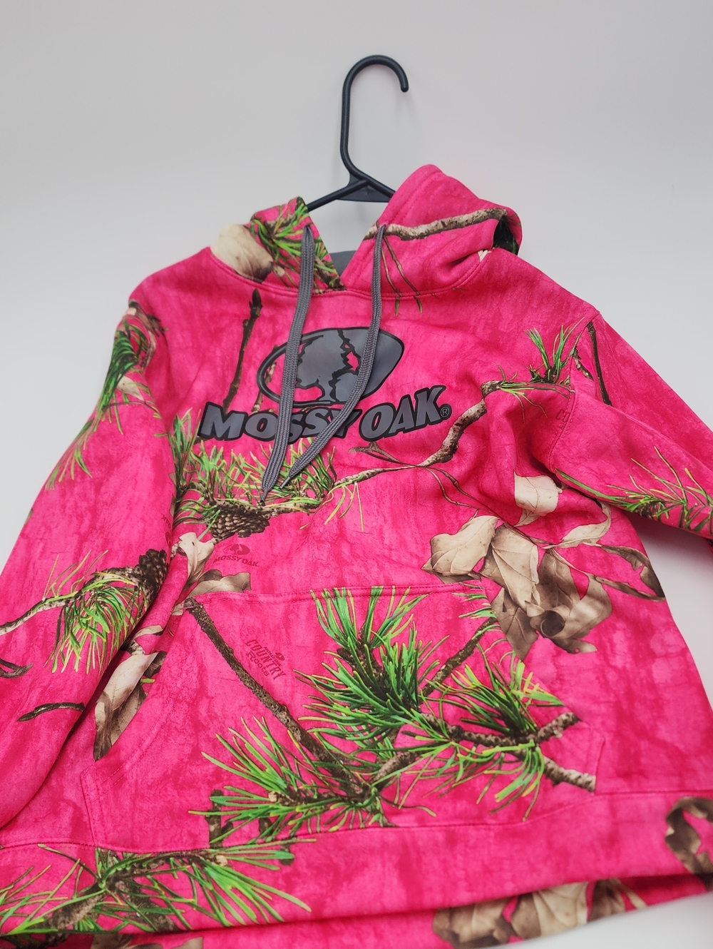 Mossy Oak Girls Bright Pink Camo Pullover Hoodie